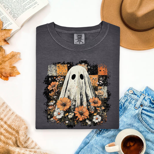 Grungy Floral Ghost Tshirt