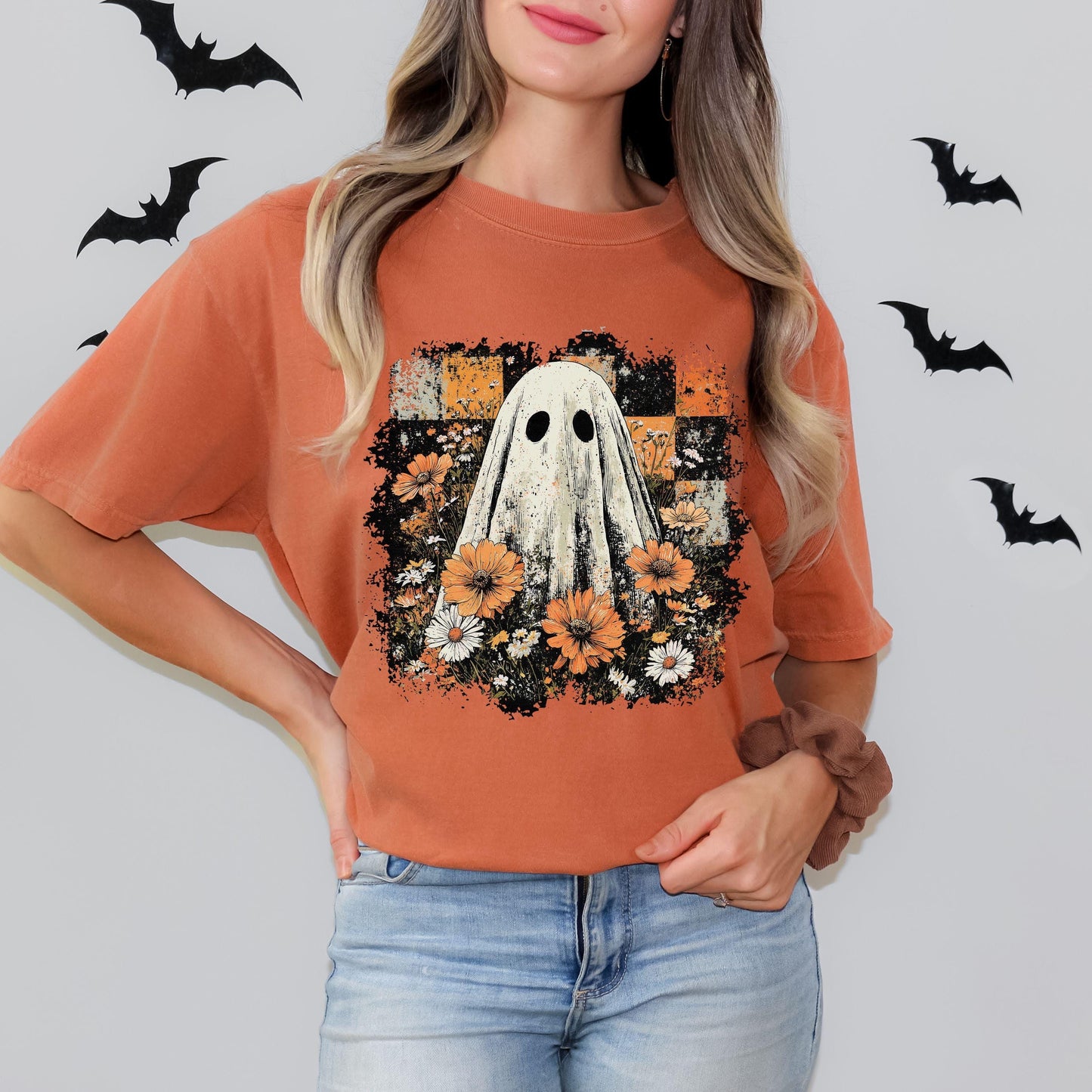 Grungy Floral Ghost Tshirt