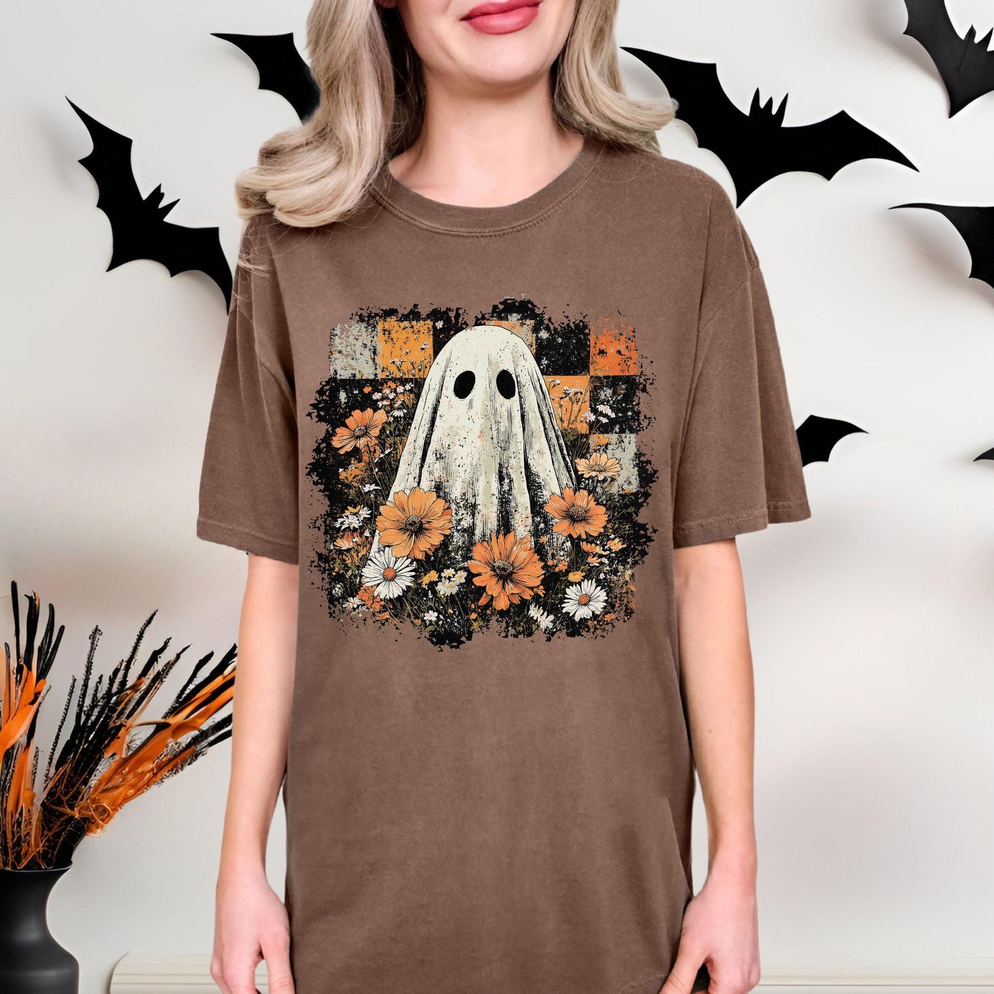 Grungy Floral Ghost Tshirt